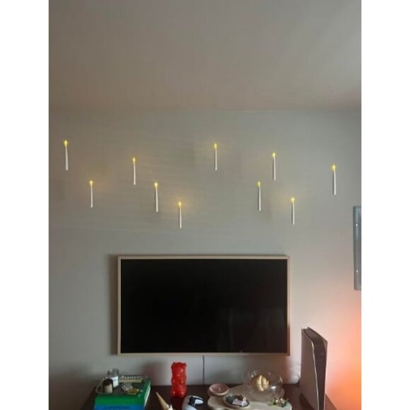 Halloween Decorations, Floating Candles with Wand, Magic Hanging Candles Flicker - Picture 2 of 2